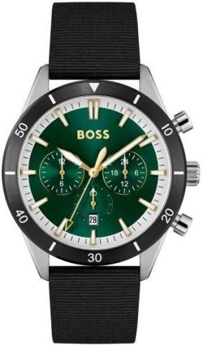 Hugo Boss Miesten kello 1513936 Santiago Vihreä/Tekstiili Ø44 mm