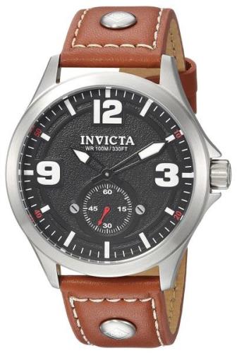 Invicta Miesten kello 22528 Aviator Musta/Nahka Ø44 mm