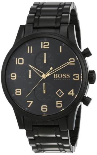 Hugo Boss Miesten kello 1513275 Chronograph Musta/Teräs Ø44 mm