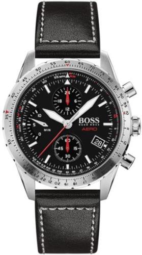 Hugo Boss Miesten kello 1513770 Musta/Nahka Ø44 mm