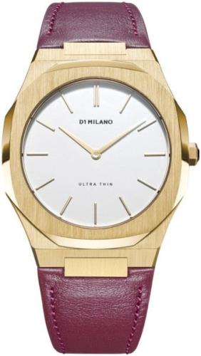 D1 Milano Naisten kello UTLL03 Ultra Thin Valkoinen/Nahka Ø38 mm