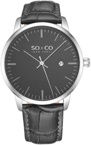 So & Co New York Miesten kello 5521.4 Madison Harmaa/Nahka Ø40 mm