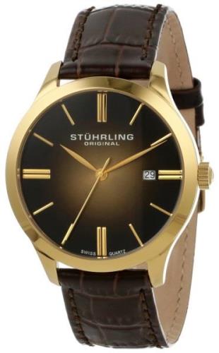 Stührling Original Miesten kello 490.3335K31 Kulta/Nahka Ø42 mm