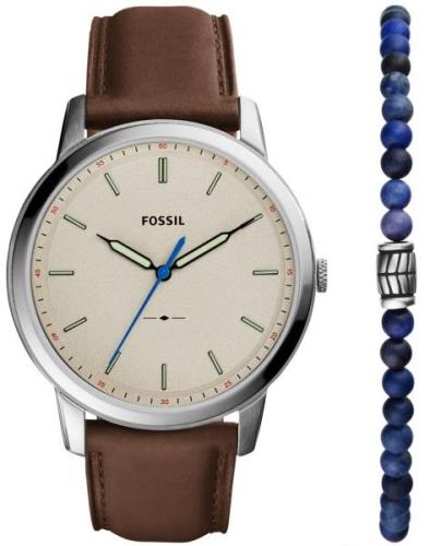 Fossil Miesten kello FS5966SET Minimalist Harmaa/Nahka Ø44 mm