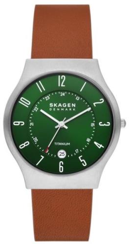 Skagen Miesten kello SKW6908 Sundby Titanium Vihreä/Nahka Ø40 mm