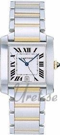 Cartier Miesten kello W51005Q4 Tank Francaise Large Hopea/Teräs