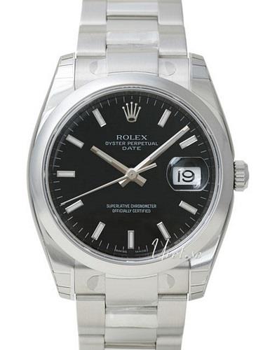 Rolex Miesten kello 115200-0004 Oyster Perpetual Date Musta/Teräs