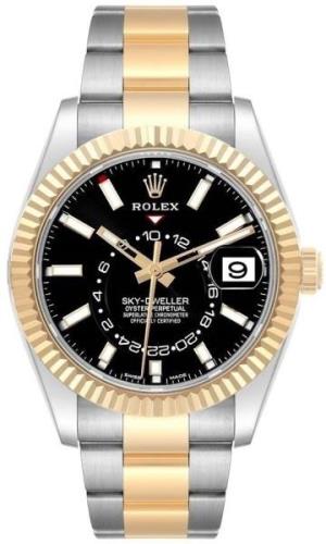 Rolex Miesten kello 326933-0002 Sky-Dweller Musta/18K keltakultaa