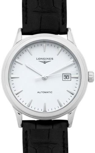 Longines Miesten kello L4.984.4.12.2 Flagship Valkoinen/Nahka Ø40 mm