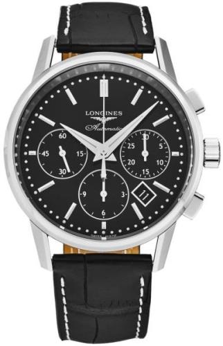 Longines Miesten kello L2.749.4.52.0 Heritage Musta/Nahka Ø40 mm