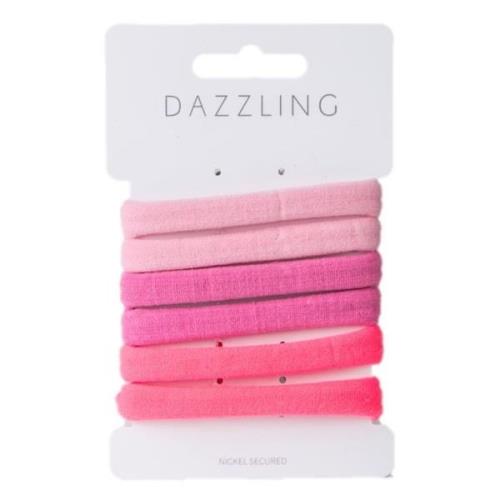 Dazzling Hår 6-pack vaaleanpunaiset hiuslenkit