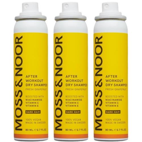 Moss & Noor After Workout Dry Shampoo Dark Hair 3-pack