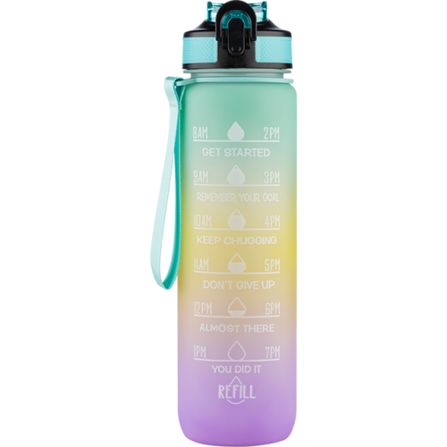 Beauty Rebels Motivational Water Bottle 1 L  Rainbow