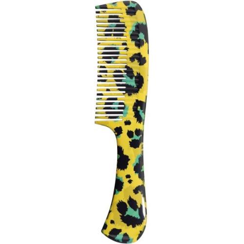 Denman Deluxe DPC6 Rake Comb Yellow Leopard