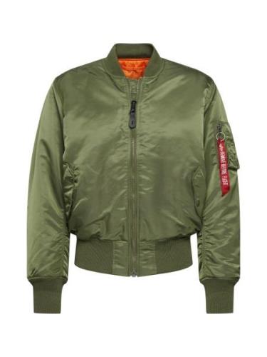 ALPHA INDUSTRIES Välikausitakki 'MA-1'  khaki / punainen / valkoinen