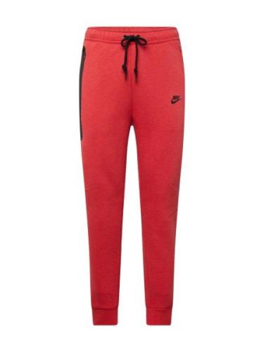 Nike Sportswear Housut 'TECH FLEECE'  meleerattu punainen / musta