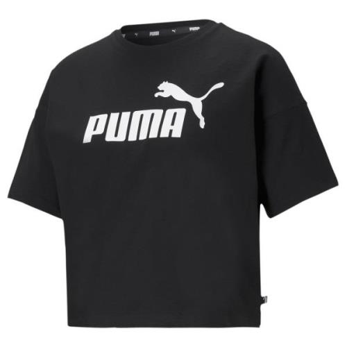 PUMA Toiminnallinen paita 'Essentials'  musta / valkoinen