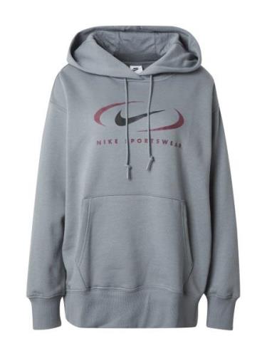 Nike Sportswear Collegepaita 'Swoosh'  harmaa / viininpunainen / musta