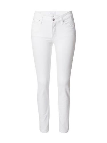 Calvin Klein Jeans Farkut 'MID RISE SKINNY'  valkoinen