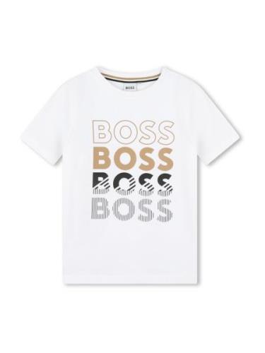 BOSS Kidswear Paita  tummabeige / musta / valkoinen