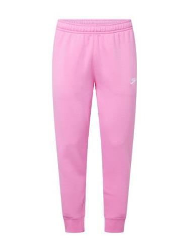Nike Sportswear Housut 'Club Fleece'  vaalea pinkki / valkoinen