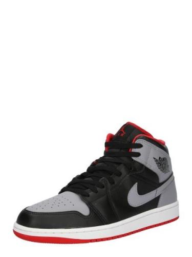 Jordan Korkeavartiset tennarit 'AIR JORDAN 1 MID'  harmaa / punainen /...