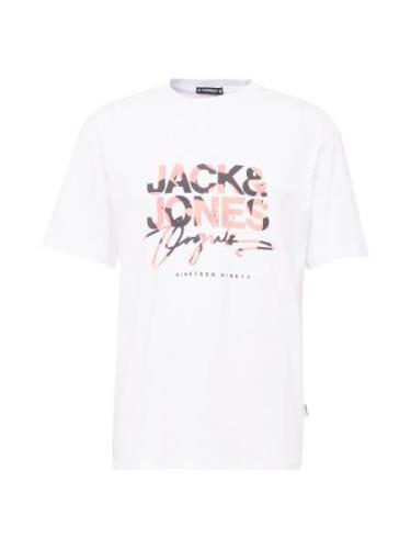 JACK & JONES Paita 'ARUBA'  grafiitti / roosa / roosa / valkoinen