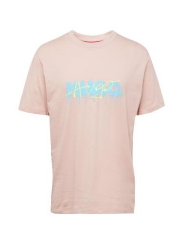 HUGO Paita 'Dacation'  vaaleansininen / neonkeltainen / roosa