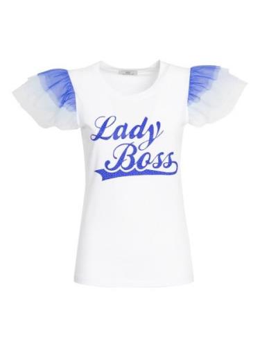 Influencer Paita 'Lady Boss'  sininen / valkoinen