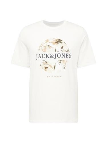 JACK & JONES Paita 'JJFLOOR'  beige / musta / valkoinen