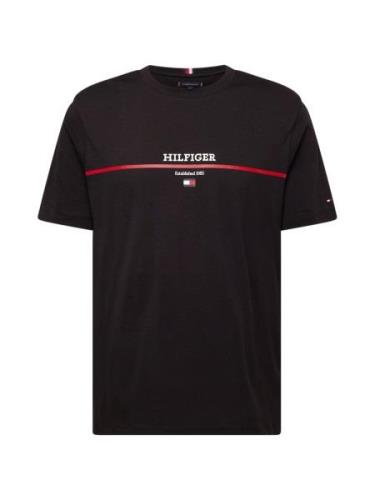 TOMMY HILFIGER Paita  rubiininpunainen / musta / valkoinen