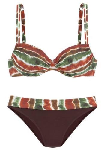 JETTE Bikini  tummanruskea / khaki / valkoinen