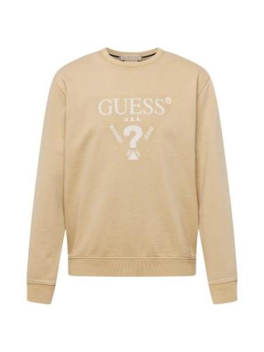 GUESS Collegepaita 'TREATED TRIANGLE'  beige / valkoinen