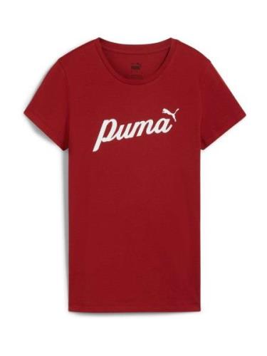 PUMA Toiminnallinen paita 'Ess+'  rubiininpunainen / valkoinen