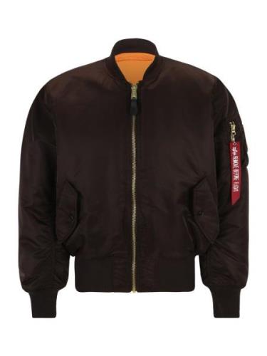 ALPHA INDUSTRIES Välikausitakki 'MA-1'  tummanruskea / oranssi / tulen...