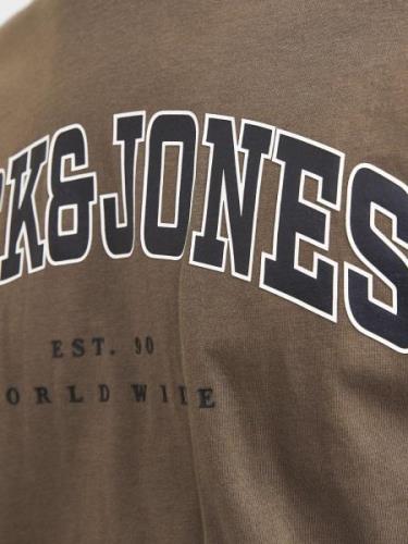 JACK & JONES Paita 'JJECALEB'  meleerattu ruskea / musta / valkoinen