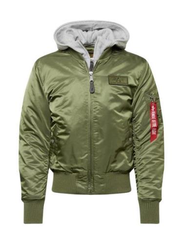 ALPHA INDUSTRIES Välikausitakki 'MA-1 D-Tec'  meleerattu harmaa / vihr...