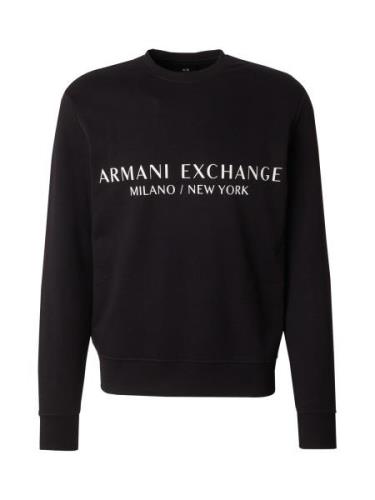 ARMANI EXCHANGE Collegepaita  musta / valkoinen