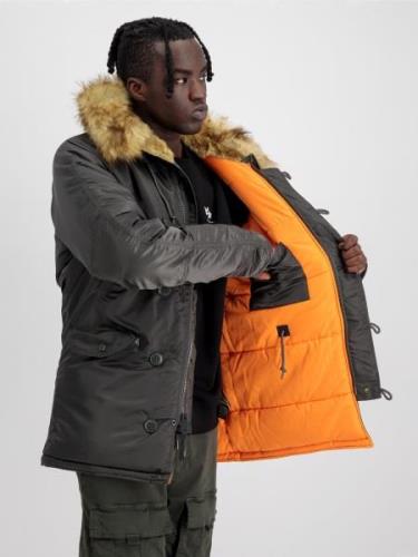 ALPHA INDUSTRIES Talvitakki 'N3B VF 59'  basaltinharmaa / oranssi