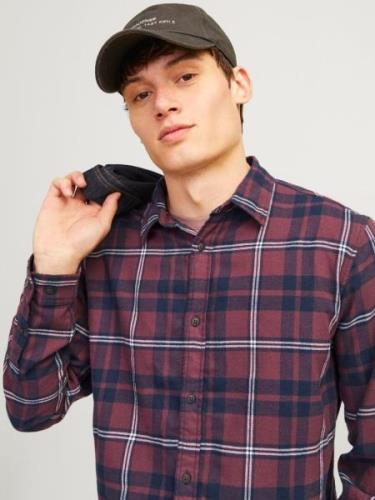 JACK & JONES Paita 'JJJoshua'  marine / viininpunainen / valkoinen