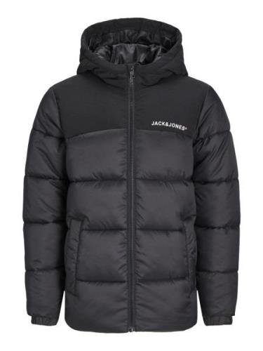 Jack & Jones Junior Välikausitakki 'JJMOON'  musta / valkoinen