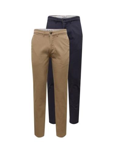 JACK & JONES Chinohousut 'JJIMacro JJDave'  beige / tummansininen