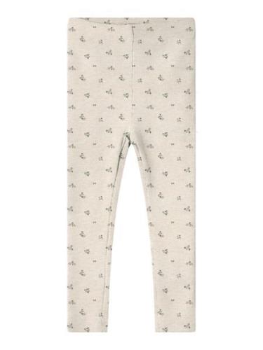 NAME IT Leggingsit 'NMFOLINNE'  beige / vihreä / petrooli