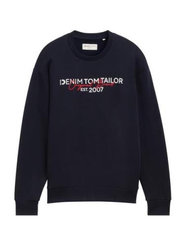 TOM TAILOR DENIM Collegepaita  tummansininen / punainen / valkoinen