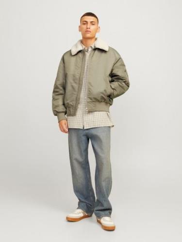 JACK & JONES Välikausitakki 'JORQUEENS'  khaki / offwhite