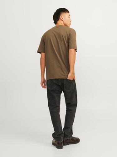 JACK & JONES Paita 'JJEstar'  tummanruskea / musta