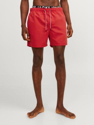 JACK & JONES Uimashortsit 'JPSTFji'  punainen / musta / valkoinen