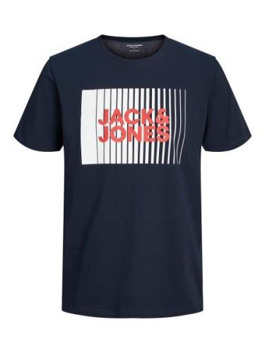 JACK & JONES Paita 'JJECorp'  laivastonsininen / punainen / offwhite