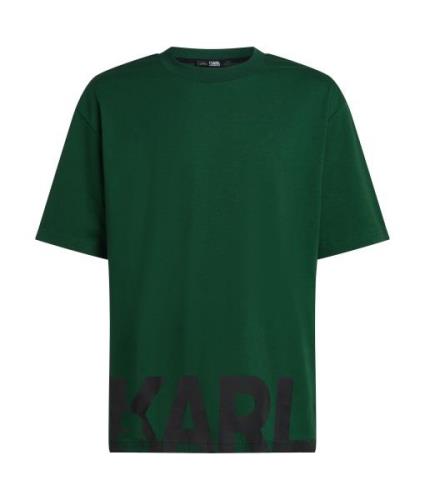 Karl Lagerfeld Paita ' Bold Hem Relaxed '  vihreä / musta