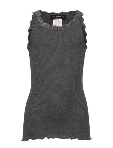 Silk Top W/ Lace Grey Rosemunde Kids